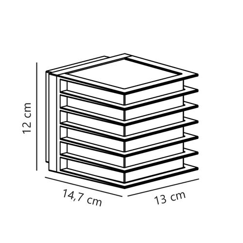 Applique Murale Fluctus 13 Métal Noir, H.12 - Ip44 - E27 / Extérieur