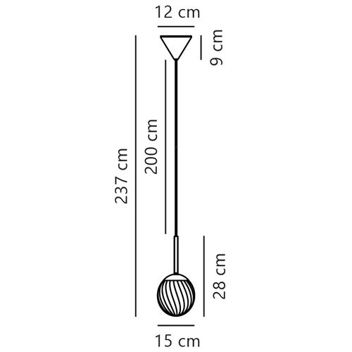 Suspension Chisell 15 Métal Laiton, H.28 - Ip20 - E14 / Intérieur