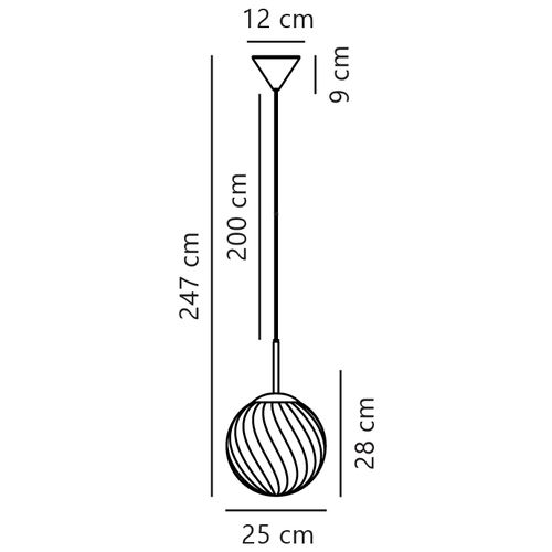 Suspension Chisell 25 Métal Laiton, H.38 - Ip20 - E27 / Intérieur