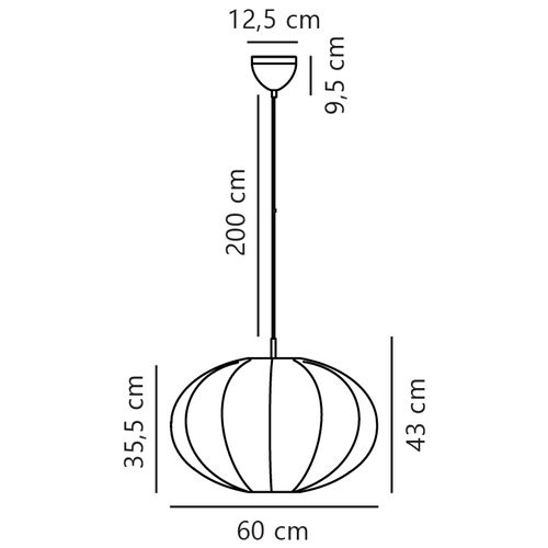 Suspension Aeron 60 Textile Blanc, H.43 - Ip20 - E27 / Intérieur
