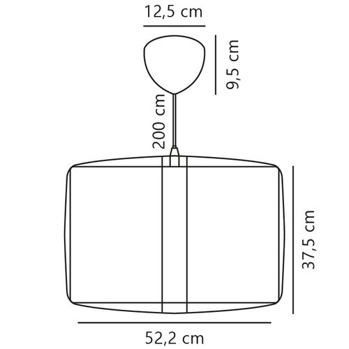 Suspension Cardine 50 Tyvek Blanc, H.37.5 - Ip20 - E27 / Intérieur