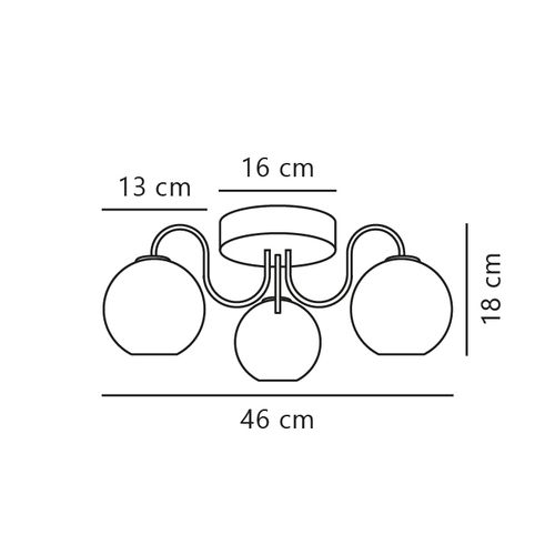 Plafonnier Franca Métal Laiton, H.18 - Ip20 - E14 / Intérieur