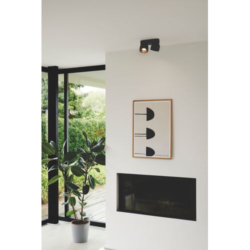 Spot Pitcher  2- Spot Métal Noir, H.11.6 - Ip20 - Gu10 / Intérieur