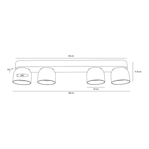 Spot Pitcher 4- Spot Métal Noir, H.11.6 - Ip20 - Gu10 / Intérieur