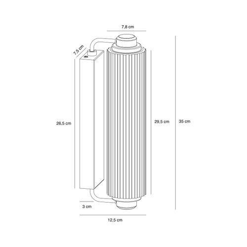 Applique Murale Nimal Matière Plastique Laiton, H.35 - Ip44 - E14 / Intérieur