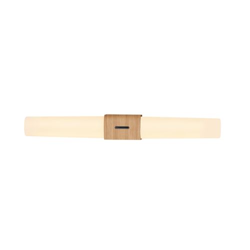 Applique Murale Luminaire Helva Double Basic Matière Plastique Feuille De Bois H. Ip44 -intérieur