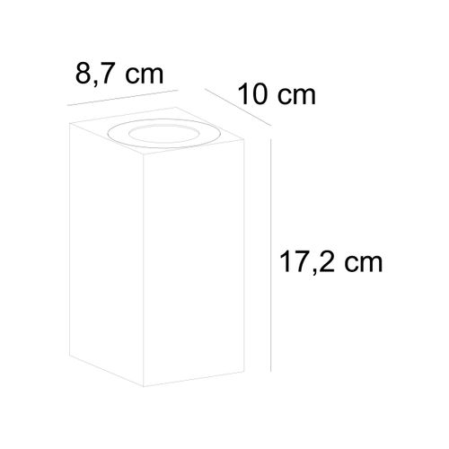 Applique Murale Canto Maxi Kubi 2 Aluminium Seaside Noir, H.17.2 - Ip44 - Gu10 / Extérieur