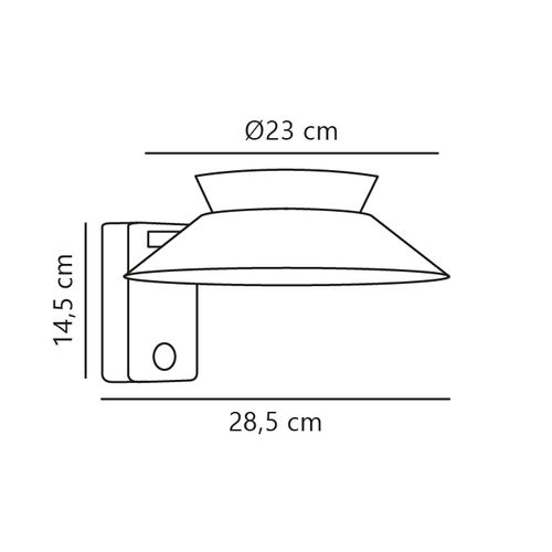 Applique Murale Justina Solar Métal Noir, H.14.5 - Ip44 - Solarled / Extérieur