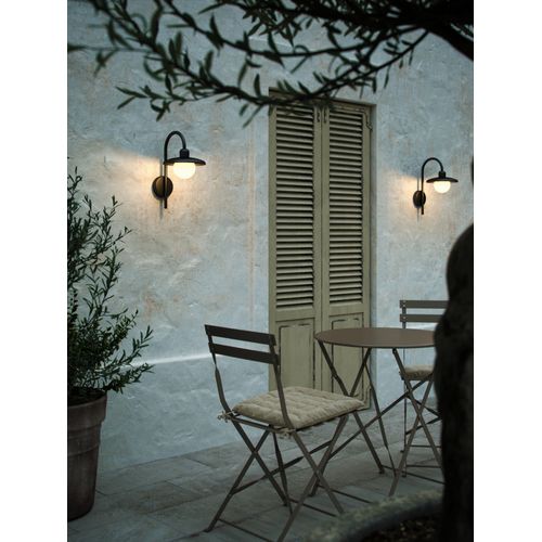 Applique Murale Berlo  Métal Noir, H.39 - Ip44 - E27 / Extérieur