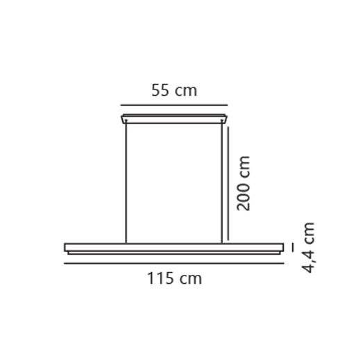 Suspension Ilgas  Bois Nature (marron), H.4.4 - Ip20 - LED Module / Intérieur