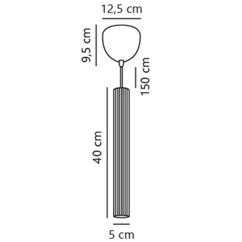 Suspension Vico Métal Noir, H.40 - Ip20 - Gu10 / Intérieur