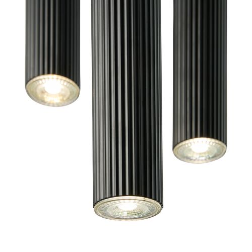 Suspension Vico 3-rondel Métal Noir, H.40 - Ip20 - Gu10 / Intérieur