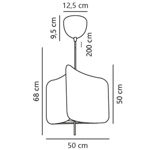 Suspension Tinto  Textile Noir, H.68 - Ip20 - E27 / Intérieur