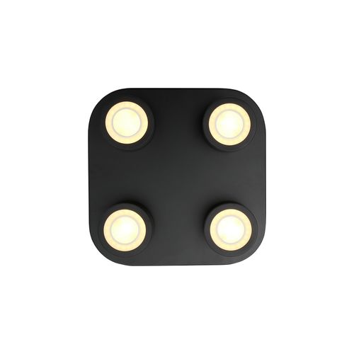 Plafonnier Clyde 4-spot Métal Noir, H.7.5 - Ip20 - LED Module / Intérieur