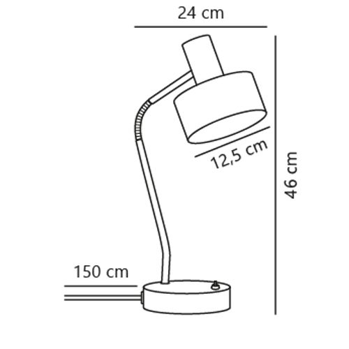 Lampe à Poser Matis Métal Noir, H.46 - Ip20 - E27 / Intérieur
