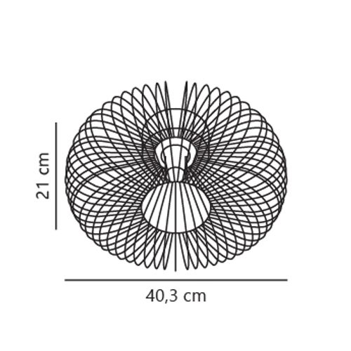 Plafonnier Beroni  Métal Noir, H.15 - Ip20 - E27 / Intérieur