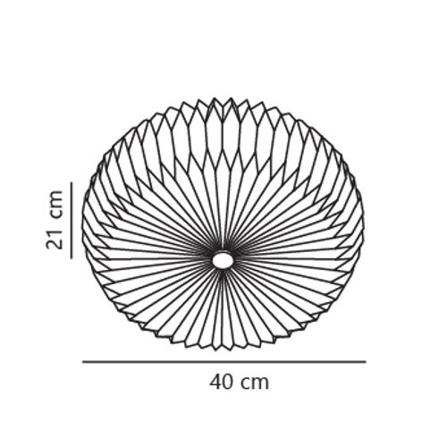 Plafonnier Belloy 40 Papier Blanc, H.21 - Ip20 - E27 / Intérieur