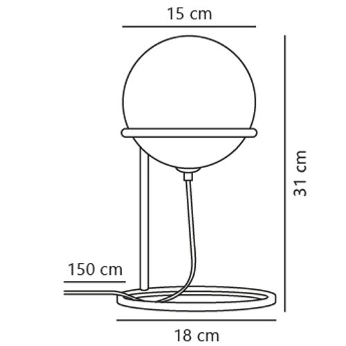 Lampe à Poser Wilson Verrerie Noir, H.30.8 - Ip20 - G9 / Intérieur
