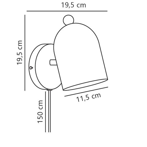 Applique Murale Gaston Métal Rose Poudré, H.19.5 - Ip20 - E27 / Intérieur