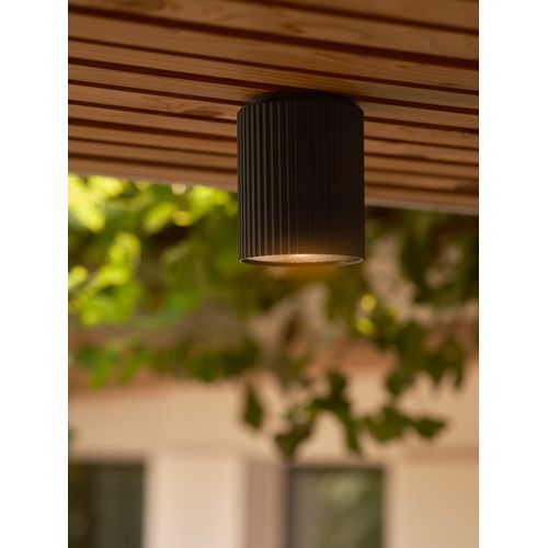 Plafonnier Kyklop Ripple Aluminium Noir, H.10,5 Ip54 Gu10 / Extérieur