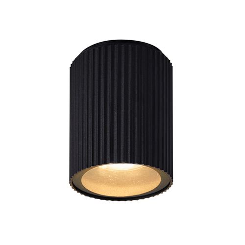 Plafonnier Kyklop Ripple Aluminium Noir, H.10,5 Ip54 Gu10 / Extérieur