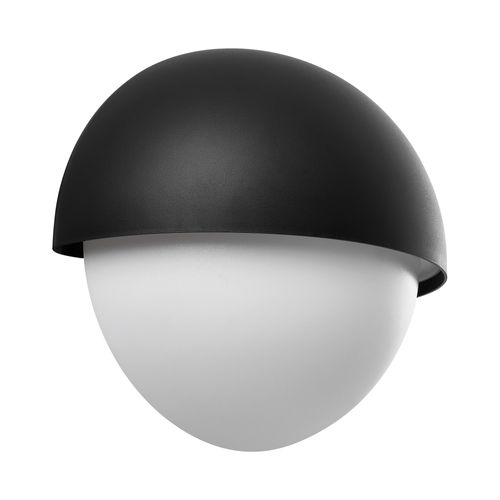 Applique Murale Scor Round Matière Plastique Noir, H.18  Ip44  E14 /  Extérieur