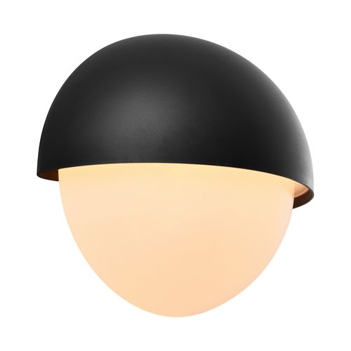 Applique Murale Scor Round Matière Plastique Noir, H.18  Ip44  E14 /  Extérieur