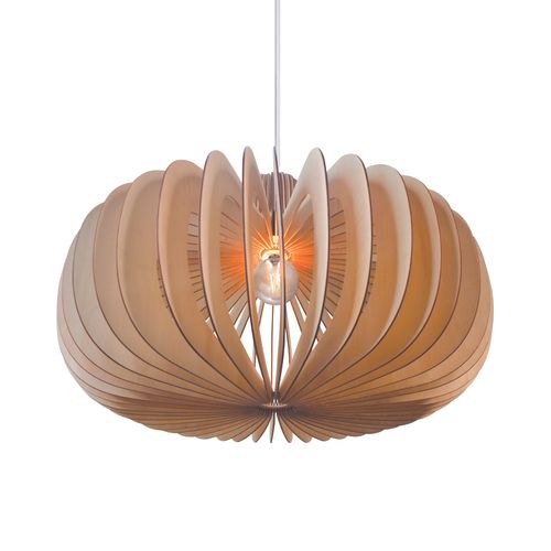 Suspension Hazo 65 Bois Nature (marron), H.43  Ip20  E27 /  Intérieur