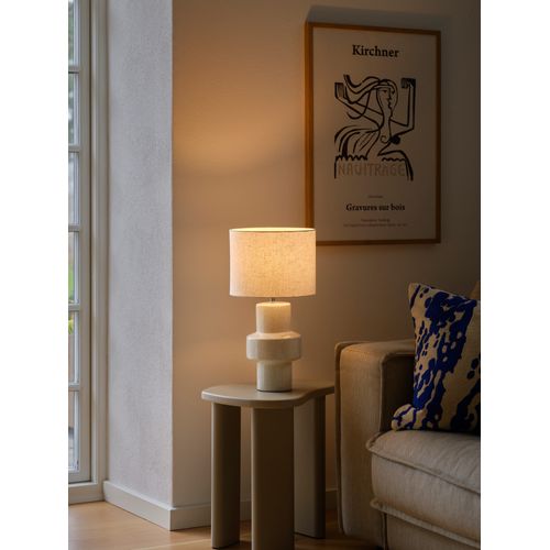 Lampe à Poser Dugan  Céramique Beige, H.47  Ip20  E14 /  Intérieur