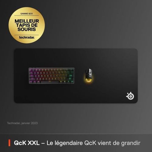 Tapis De Souris Gaming - Qck XXL - Avec Surface Micro Tissée - 900 X 400 Mm X 2 Mm - Noir