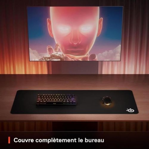 Tapis De Souris Gaming - Qck XXL - Avec Surface Micro Tissée - 900 X 400 Mm X 2 Mm - Noir