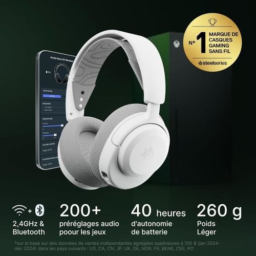 Casque Gaming Sans Fil - Arctis Nova 3xw - Autonomie 40h - Bluetooth - Compatible Xbox