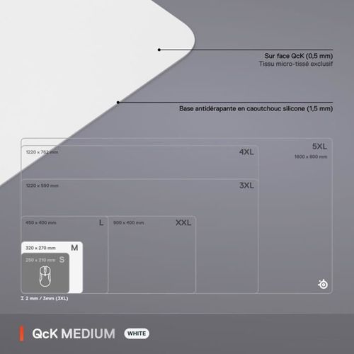 Tapis De Souris Gaming - Qck M - Blanc