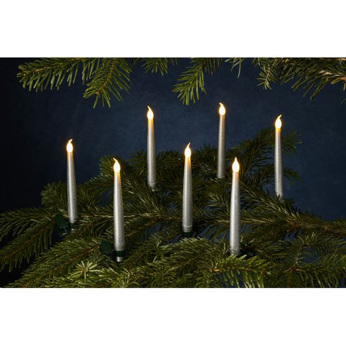 Set De 10 Bougies LED Carolin H 15cm à Piles Argent