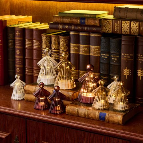 Ange Lumineux Alberte 10cm LED Lot De 2 Ambre