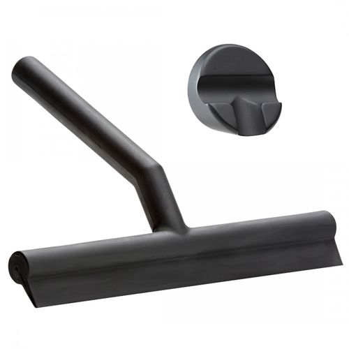 Raclette De Douche Avec Support Aimanté Noir