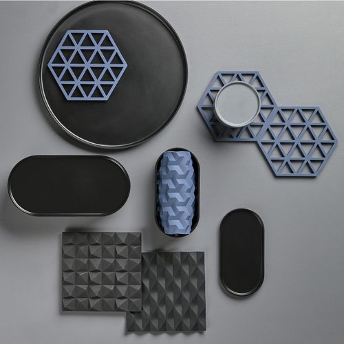 Dessous De Plat Triangle 16 X 14 Cm Gris