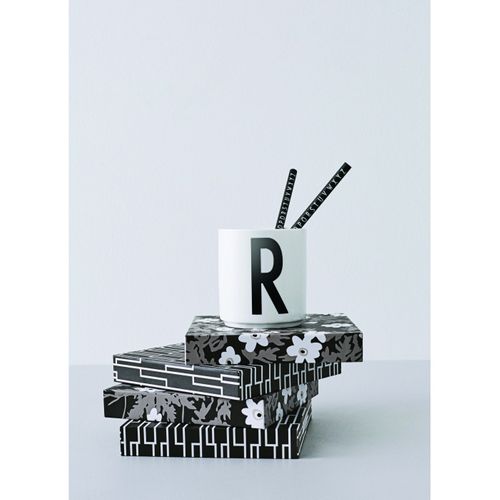 Mug En Porcelaine Blanc Personal A-z F Lettre Noire