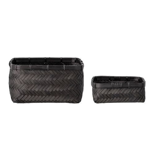 Lot De 2 Paniers En Bambou Noir Donia