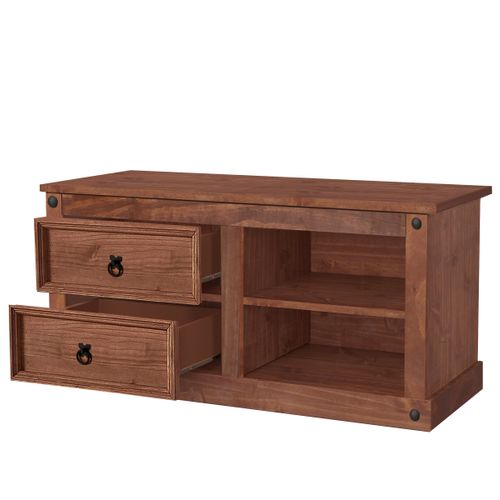 Mexico - Meuble Avec 2 Tiroirs En Pin Marron