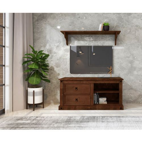 Mexico - Meuble Avec 2 Tiroirs En Pin Marron