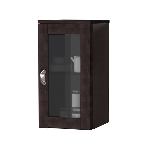 Toscana-armoire Murale Avec 1 Porte Vitrée Havane/laque