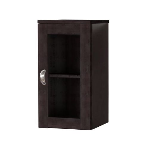 Toscana-armoire Murale Avec 1 Porte Vitrée Havane/laque