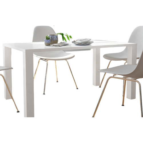 Table à Manger En Mélaminé Blanc 8 Personnes L160