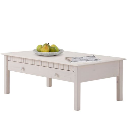 Lisa - Table Basse 1 Tiroir Blanc
