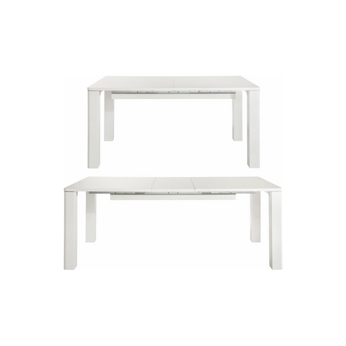 Curt-table De Salle à Manger à Rallonge En Blanc Brillant