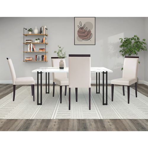 Genova-lot De 2 Chaises De Salle à Manger En Pu Marron Foncé