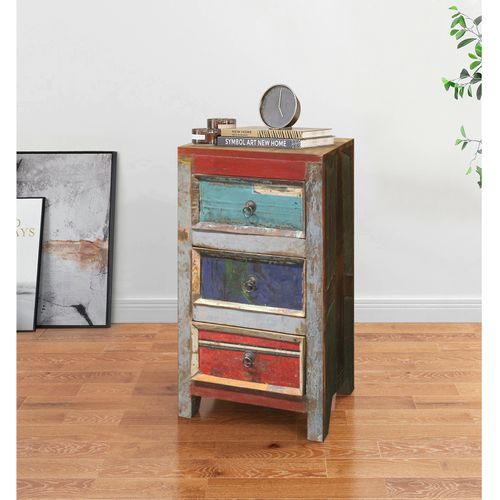 Montreal-commode Avec 3 Tiroirs En Bois Marron