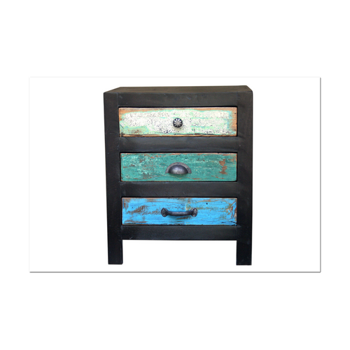 Invi-commode à 3 Tiroirs En Bois De Manguier Brun