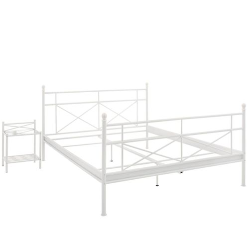 Thora-lit 160x200 Cm En Métal Blanc